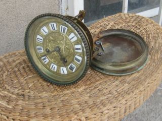Rare Antique French Cartel Bronze Clock Movement Set 19c.  -