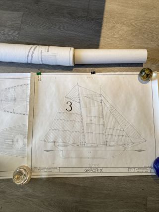 Sail Plans From Maritime Naval Vessel Schooner San Francisco Gracie’s.