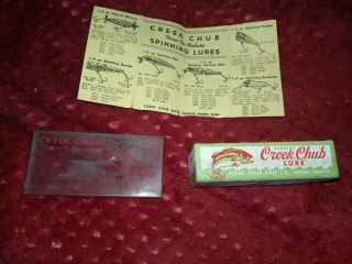 Vintage Ccb Creek Chub Bait Co Fishing Lure 501 107 Box With Papers Good Shape
