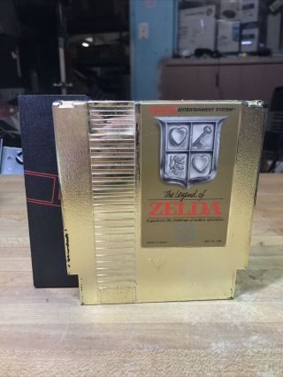 The Legend Of Zelda - Nintendo Gold Video Game Cartridge - Nes - Authentic Rare