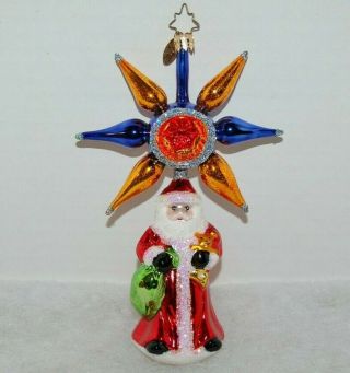 Radko Star Traveler Christmas Ornament 1010588 Very Rare - Santa W Star
