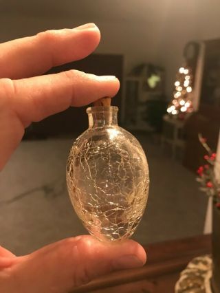 Fancy Old Vintage Antique French Perfume Bottle Egg Crackle