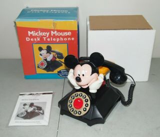 Rare Vtg Telemania Disney Mickey Mouse Desk Telephone Landline Phone,  Voice