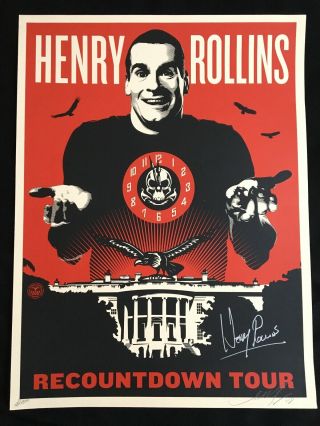 Shepard Fairey Henry Rollins Recountdown Concert Tour Poster Print Signed Rare