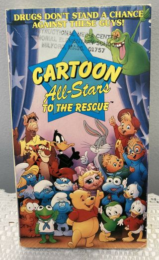 Cartoon All - Stars To The Rescue 80’s Vhs Smurfs Alf Tmnt Bugs Bunny Rare