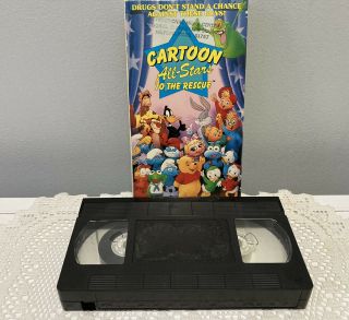 Cartoon all - stars to the rescue 80’s VHS Smurfs Alf TMNT Bugs Bunny Rare 3