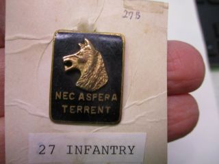 Us Army 27th Infantry Regiment Distinctive Unit Insignia (dui) Pin Back,  Rare Ma