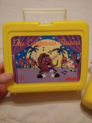 Rare 1988 The California Raisins Lunchbox,  1987 Thermos Cool yellow 3