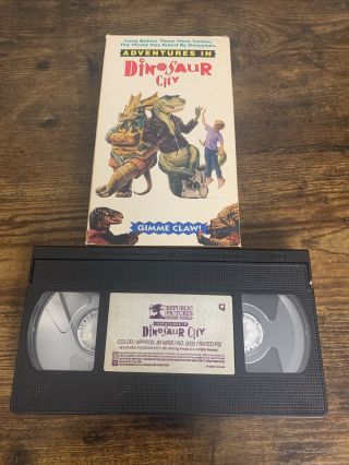 Adventures In Dinosaur City Vhs Kids Film Rare Htf Oop 90s Fantasy Movie