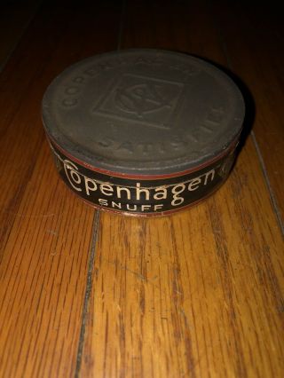 Early Vintage Antique 1929 Copenhagen Snuff Tobacco Advertising Can Tin