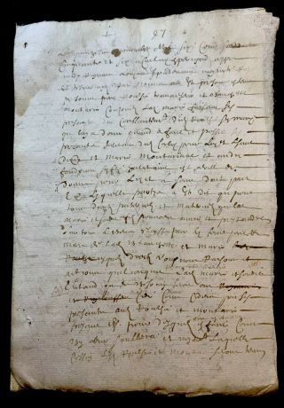 Antique Manuscript 1696 4 Pages