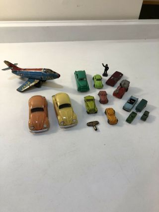 Junk Drawer Of Vintage And Antique Toy Car Friction Plane And More