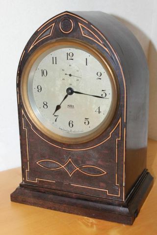 Antique Vintage Poole Morse Rare Bakelite Gothic Battery Mantle Clock