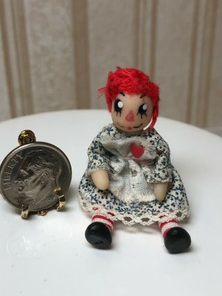 Dollhouse Miniature Vintage Artisan Raggedy Ann Toy Doll Artisan 1:12 2