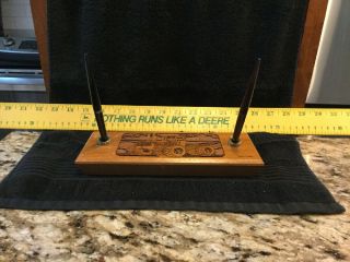 Very Rare John Deere 8630 Wood Desk Plaque W/ 2 Pens - Limited Edition 368/500