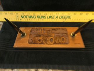 Very Rare John Deere 8630 Wood Desk Plaque W/ 2 Pens - Limited Edition 368/500 2