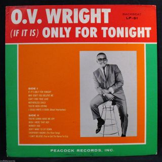 O.  V.  Wright (if It Is) Only For Tonight - Rare Deep Soul Album - Backbeat Lp - 61
