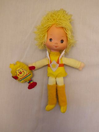 Vintage 1983 Hallmark Mattel Rainbow Brite Canary Yellow & Spark Sprite 10 "