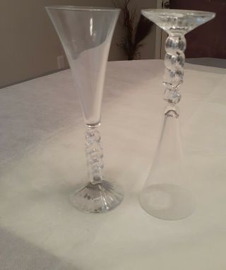 Year 2000 Wine/champagne Glasses Vintage Set Of 2 Pre - Owned