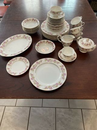44 Piece Valmont China Briar Rose Dish Set From 1950s