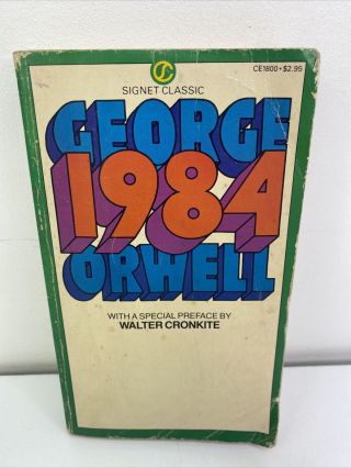 1984 By George Orwell Special Preface By Walter Cronkite Soft Cover 1983 Rare