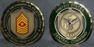 Big Rare Centcom Command Sr Enlisted Combat Award - For Excellence In Combat