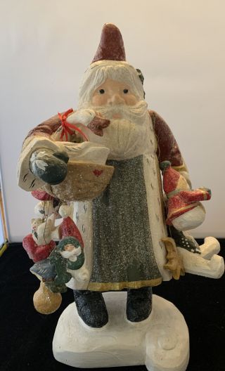 Large House Of Hatten Santa Claus 1997 Figurine Denise Calla Rare