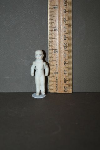 Vintage Small Miniature 2 " Jointed Arm Bisque Doll