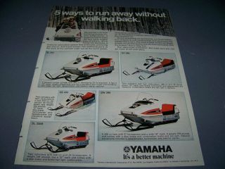 Vintage.  1970 Yamaha Snowmobiles " Its Better ", .  Sales Ad.  Rare (573w)