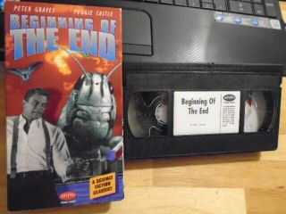 Rare Oop Beginning Of The End Vhs Film Sci Fi 1957 Mst3k Insects Peter Graves