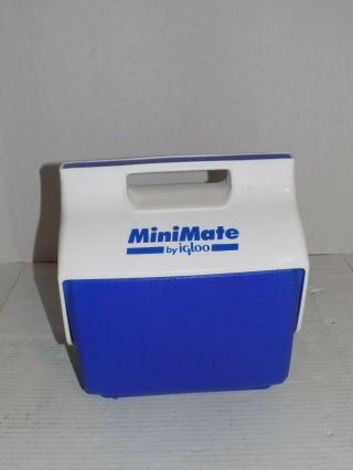 Rare Blue Mini Mate Igloo Cooler Lunch Box W/ Chevrolet & The Bowtie Logo