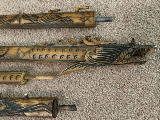 Antique Chinese Asian Hand Carved Dragon Blowgun Gun