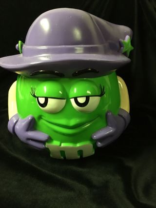 Vintage M&m’s Trick Or Treat Bucket Halloween Candy Pail Green And Purple Rare