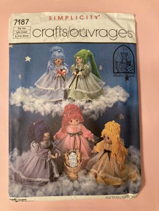 Angel Doll Patterns (soft Sculpture With Outfits) Vintage 1985