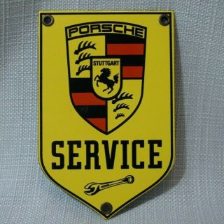 Vintage Porsche Service Porcelain Sign Car Auto Truck Gas Oil Gasoline Rare Ad