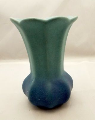 Early Antique Van Briggle Pottery 6 " Blue - Green Bloom Vase W/spcs Mark