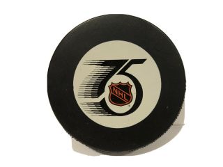 Nhl In Glas Co 1991 - 92 75th Anniversary Ziegler Game Puck Hockey Puck Nhl Rare
