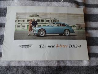 1954 Aston Martin Db2 - 4 Drophead Coupe Sales Brochure Rare