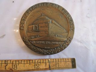 Rare 1950 Port Authority Nyc York City Jersey 2.  75 " Bronze Medal