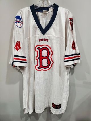 Rare Vintage 90s Boston Red Sox Lee Sports Mlb Football Jersey Mens 2xl Sewn
