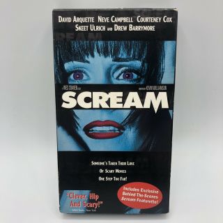 Scream (vhs Tape - 1997) Rare Blue Cover Courteney Cox