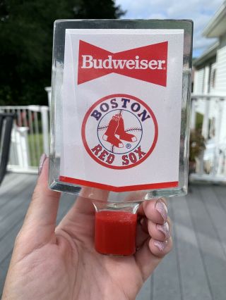 Rare Vintage Boston Red Sox Logo Acrylic Beer Tap Budweiser Bow Tie
