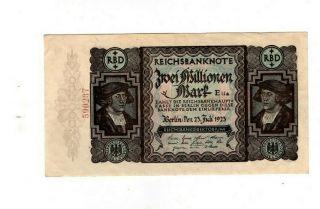 Xxx - Rare German 2 Million Mark Weimar Inflation Banknote 1923 Unc