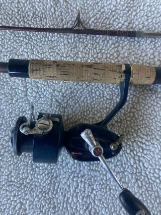 Rare Vintage Garcia Mitchell 510 High Speed Forked Foot Spinning Reel With Rod