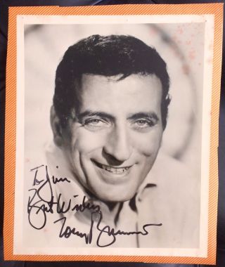 Music Collectible Rare Autographed Photograph Jazz Singer Tony Bennett