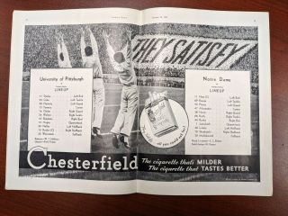 Vintage 1932 Pittsburgh Panthers PITT VS NOTRE DAME IRISH Football Program RARE 2