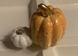 Nora Fleming Mini Double Pumpkin Nf Initials Markings Retired Rare Fall Autumn