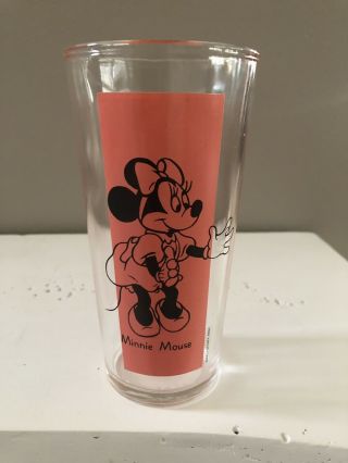 Vintage 1960’s Walt Disney Prod.  Mickey & Minnie Mouse Drinking Glass Rare