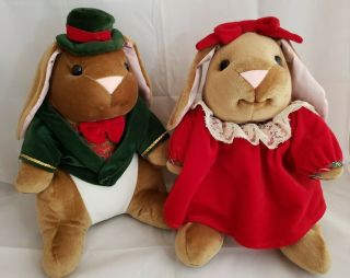 1985 Plush Mr & Mrs Velveteen Rabbit Set Rabbit Ears For Toys " R 