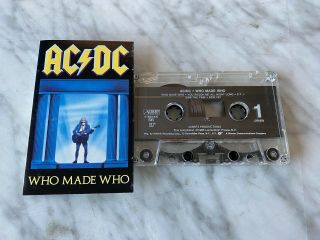Ac/dc Who Made Who Cassette Tape 1986 Atlantic 7 81650 - 4 - E Angus Young Rare Oop